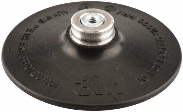 3M - 4" Diam Quick-Change Type S Disc Backing Pad - Medium Density, 12,000 RPM, Roloc TS Compatible - Apex Tool & Supply