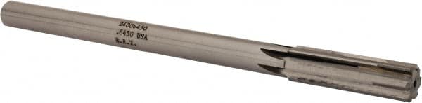Made in USA - 0.645" Carbide-Tipped 6 Flute Chucking Reamer - Apex Tool & Supply