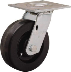 Hamilton - 6" Diam x 2" Wide x 7-1/2" OAH Top Plate Mount Swivel Caster - Phenolic, 900 Lb Capacity, Straight Roller Bearing, 5 x 5-1/2" Plate - Apex Tool & Supply