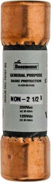 Cooper Bussmann - 125 VDC, 250 VAC, 2.5 Amp, Fast-Acting General Purpose Fuse - Fuse Holder Mount, 50.8mm OAL, 50 at AC/DC kA Rating, 9/16" Diam - Apex Tool & Supply
