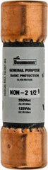 Cooper Bussmann - 125 VDC, 250 VAC, 2.5 Amp, Fast-Acting General Purpose Fuse - Fuse Holder Mount, 50.8mm OAL, 50 at AC/DC kA Rating, 9/16" Diam - Apex Tool & Supply