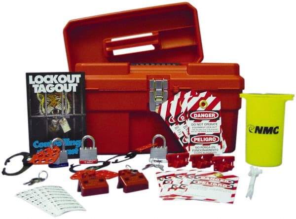 NMC - 40 Piece Electrical Lockout Kit - 3/4 Inch Vertical Shackle Clearance, Comes in Carrying Case - Apex Tool & Supply