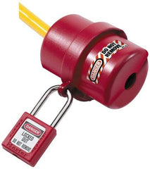 NMC - Plastic Plug Lockout - 2-1/4" Plug Size, 3/4 Max Cord Diam, 3-1/4" Lockout Length, 1 Padlock - Apex Tool & Supply