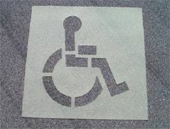 NMC - Handicapped Symbol Stencil - 38 Inch High x 34 Inch Wide Character x 0.06 Inch Thick, Polyethylene - Apex Tool & Supply