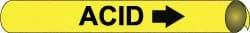 NMC - Pipe Marker with Acid Legend and Arrow Graphic - 6 to 8" Pipe Outside Diam, Black on Yellow - Apex Tool & Supply
