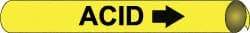 NMC - Pipe Marker with Acid Legend and Arrow Graphic - 3-3/8 to 4-1/2" Pipe Outside Diam, Black on Yellow - Apex Tool & Supply