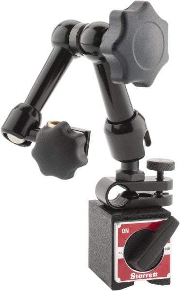 Starrett - 70 Lb Magnetic Force, Fine Adjustment Indicator Positioner & Holder with Base - Articulated Arm, Rectangular Base, 1" Base Height, 1-3/16" Base Length, 1-7/16" Base Width - Apex Tool & Supply