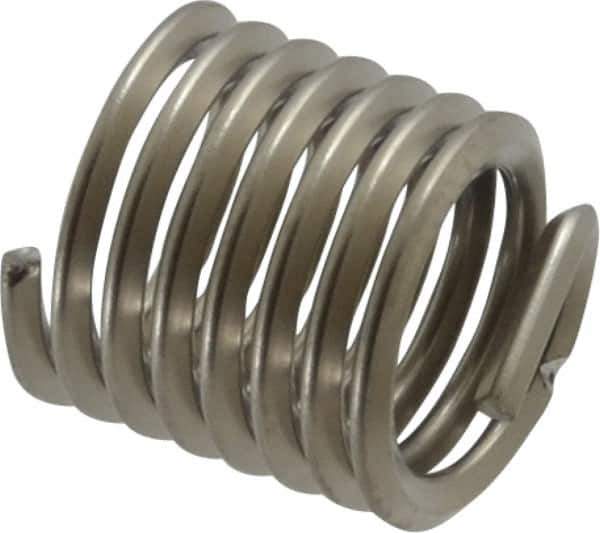 Recoil - 7/16-14 UNC, 0.656" OAL, Free Running Helical Insert - 7-3/8 Free Coils, Tanged, Stainless Steel, 1-1/2D Insert Length - Apex Tool & Supply
