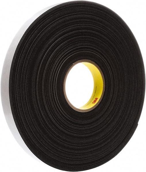 3M - 108' Long x 1" Wide, High Density Foam Tape Weatherstripping - 1/16" Door Thickness, Vinyl - Apex Tool & Supply