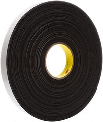 3M - 108' Long x 1" Wide, High Density Foam Tape Weatherstripping - 1/16" Door Thickness, Vinyl - Apex Tool & Supply