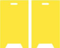 NMC - Blank - No Legend, 12" Wide x 20" High, Plastic Floor Sign - A-Frame, Yellow, For Accident Prevention - Apex Tool & Supply