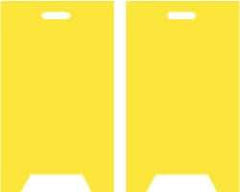 NMC - Blank - No Legend, 12" Wide x 20" High, Plastic Floor Sign - A-Frame, Yellow, For Accident Prevention - Apex Tool & Supply