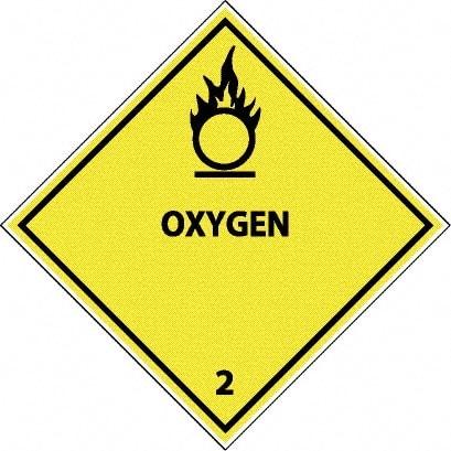 NMC - Oxygen DOT Shipping Label - 4" High x 4" Wide - Apex Tool & Supply