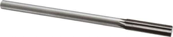 Interstate - 0.508" High Speed Steel 6 Flute Chucking Reamer - Straight Flute, 7/16" Straight Shank, 2" Flute Length, 8" OAL - Apex Tool & Supply