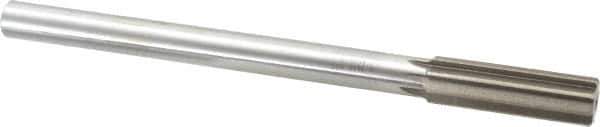 Interstate - 0.744" High Speed Steel 6 Flute Chucking Reamer - Straight Flute, 5/8" Straight Shank, 2-1/2" Flute Length, 9-1/2" OAL - Apex Tool & Supply