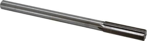 Interstate - 0.654" High Speed Steel 6 Flute Chucking Reamer - Straight Flute, 9/16" Straight Shank, 2-1/4" Flute Length, 9" OAL - Apex Tool & Supply