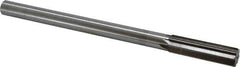 Interstate - 0.654" High Speed Steel 6 Flute Chucking Reamer - Straight Flute, 9/16" Straight Shank, 2-1/4" Flute Length, 9" OAL - Apex Tool & Supply