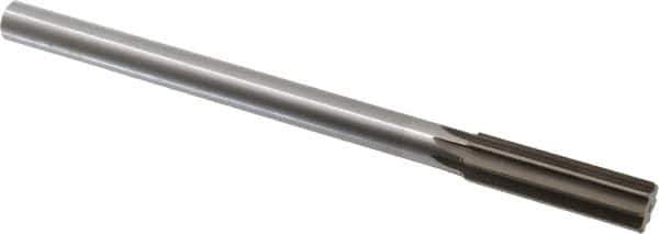 Interstate - 0.67" High Speed Steel 6 Flute Chucking Reamer - Straight Flute, 9/16" Straight Shank, 2-1/4" Flute Length, 9" OAL - Apex Tool & Supply