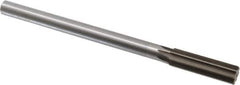 Interstate - 0.67" High Speed Steel 6 Flute Chucking Reamer - Straight Flute, 9/16" Straight Shank, 2-1/4" Flute Length, 9" OAL - Apex Tool & Supply