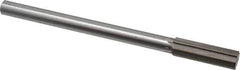 Interstate - 0.698" High Speed Steel 6 Flute Chucking Reamer - Straight Flute, 9/16" Straight Shank, 2-1/4" Flute Length, 9" OAL - Apex Tool & Supply