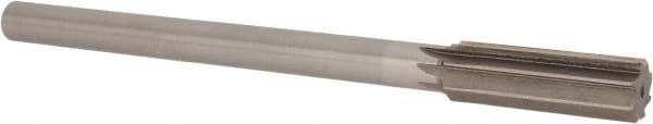 Interstate - 0.726" High Speed Steel 6 Flute Chucking Reamer - Straight Flute, 5/8" Straight Shank, 2-1/2" Flute Length, 9-1/2" OAL - Apex Tool & Supply