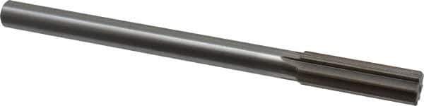 Interstate - 0.743" High Speed Steel 6 Flute Chucking Reamer - Straight Flute, 5/8" Straight Shank, 2-1/2" Flute Length, 9-1/2" OAL - Apex Tool & Supply