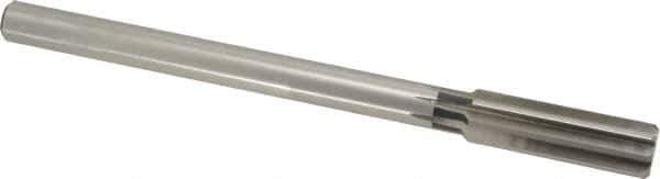 Interstate - 0.799" High Speed Steel 6 Flute Chucking Reamer - Straight Flute, 5/8" Straight Shank, 2-1/2" Flute Length, 9-1/2" OAL - Apex Tool & Supply
