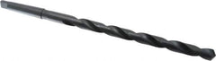Interstate - 57/64", 3MT 118° Point High Speed Steel Taper Shank Drill Bit - Oxide Finish, 12" Flute Length, 18" OAL, Spiral Flute, Series 502 - Apex Tool & Supply
