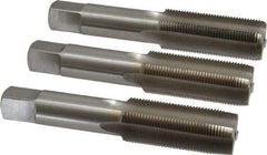 Interstate - M22x1.50 Metric Fine, 4 Flute, Bottoming, Plug & Taper, Bright Finish, High Speed Steel Tap Set - Right Hand Cut, 4-11/16" OAL, 2-7/32" Thread Length - Apex Tool & Supply