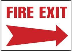 NMC - Fire Exit, Plastic Fire Sign - 14" Wide x 10" High - Apex Tool & Supply