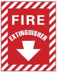 NMC - Fire Extinguisher, Aluminum Fire Sign - 9" Wide x 12" High - Apex Tool & Supply