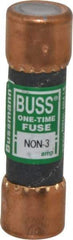 Cooper Bussmann - 125 VDC, 250 VAC, 3 Amp, Fast-Acting General Purpose Fuse - Fuse Holder Mount, 50.8mm OAL, 50 at AC/DC kA Rating, 9/16" Diam - Apex Tool & Supply