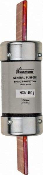 Cooper Bussmann - 125 VDC, 250 VAC, 400 Amp, Fast-Acting General Purpose Fuse - Bolt-on Mount, 8-5/8" OAL, 10 (RMS Symmetrical) kA Rating, 2-1/16" Diam - Apex Tool & Supply