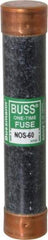 Cooper Bussmann - 600 VAC, 60 Amp, Fast-Acting General Purpose Fuse - Fuse Holder Mount, 5-1/2" OAL, 50 at AC/DC kA Rating, 1-1/16" Diam - Apex Tool & Supply