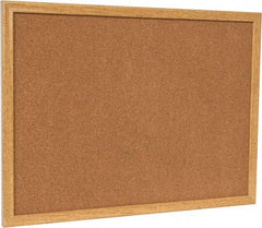 UNIVERSAL - 24" Wide x 18" High Open Cork Bulletin Board - Wood Frame, Natural Tan - Apex Tool & Supply