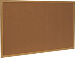 UNIVERSAL - 36" Wide x 24" High Open Cork Bulletin Board - Wood Frame, Natural Tan - Apex Tool & Supply