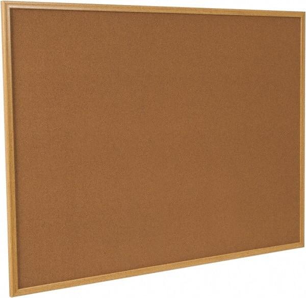 UNIVERSAL - 48" Wide x 36" High Open Cork Bulletin Board - Wood Frame, Natural Tan - Apex Tool & Supply