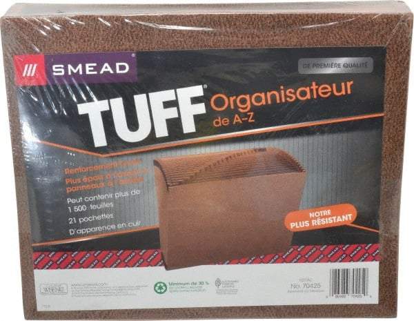 SMEAD - 10 x 12", Letter Size, Brown, A-Z Indexed Expanding Files - 1 per Box - Apex Tool & Supply