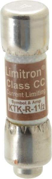 Cooper Bussmann - 600 VAC, 1.5 Amp, Fast-Acting General Purpose Fuse - Fuse Holder Mount, 1-1/2" OAL, 200 at AC (RMS) kA Rating, 13/32" Diam - Apex Tool & Supply