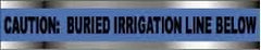 NMC - Caution: Buried Irrigation Line Below, Detectable Underground Tape - 1,000 Ft. Long x 3 Inch Wide Roll, Polyethylene on Aluminum, 5 mil Thick, Blue - Apex Tool & Supply