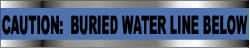 NMC - Caution: Buried Water Line Below, Detectable Underground Tape - 1,000 Ft. Long x 6 Inch Wide Roll, Polyethylene on Aluminum, 5 mil Thick, Blue - Apex Tool & Supply