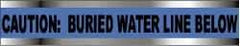 NMC - Caution: Buried Water Line Below, Detectable Underground Tape - 1,000 Ft. Long x 6 Inch Wide Roll, Polyethylene on Aluminum, 5 mil Thick, Blue - Apex Tool & Supply