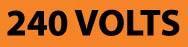 NMC - Electrical Markers Label - Legend: 240 Volts, English, Black & Orange, 9" Long x 2-1/4" High, Sign Muscle Finish - Apex Tool & Supply