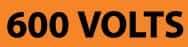 NMC - Electrical Markers Label - Legend: 600 Volts, English, Black & Orange, 9" Long x 2-1/4" High, Sign Muscle Finish - Apex Tool & Supply