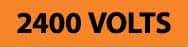NMC - Electrical Markers Label - Legend: 2400 Volts, English, Black & Orange, 9" Long x 2-1/4" High, Sign Muscle Finish - Apex Tool & Supply