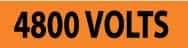 NMC - Electrical Markers Label - Legend: 4800 Volts, English, Black & Orange, 9" Long x 2-1/4" High, Sign Muscle Finish - Apex Tool & Supply