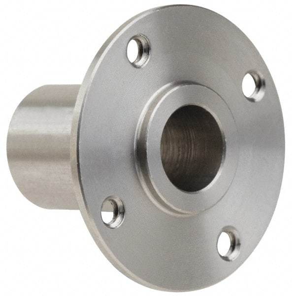 Gibraltar - 3/8" Pin Diam, #6-32 Mounting Hole, Round Flange, Stainless Steel Quick Release Pin Receptacle - 1" Between Mount Hole Center, 0.913" Depth, 9/16" Diam, Grade 303 - Apex Tool & Supply