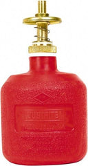 Justrite - 8 oz Brass Spill Proof Can - 5-1/2" High x 11-3/4" Diam, Red - Apex Tool & Supply