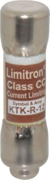 Cooper Bussmann - 600 VAC, 12 Amp, Fast-Acting General Purpose Fuse - Fuse Holder Mount, 1-1/2" OAL, 200 at AC (RMS) kA Rating, 13/32" Diam - Apex Tool & Supply
