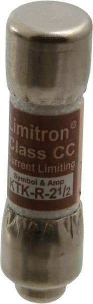 Cooper Bussmann - 600 VAC, 2.5 Amp, Fast-Acting General Purpose Fuse - Fuse Holder Mount, 1-1/2" OAL, 200 at AC (RMS) kA Rating, 13/32" Diam - Apex Tool & Supply